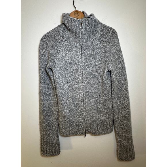 Hollister Co Grey Wool Rabbit Hair Blend Full Zip Sweater - Size Medium - Cozy! - Picture 1 of 6